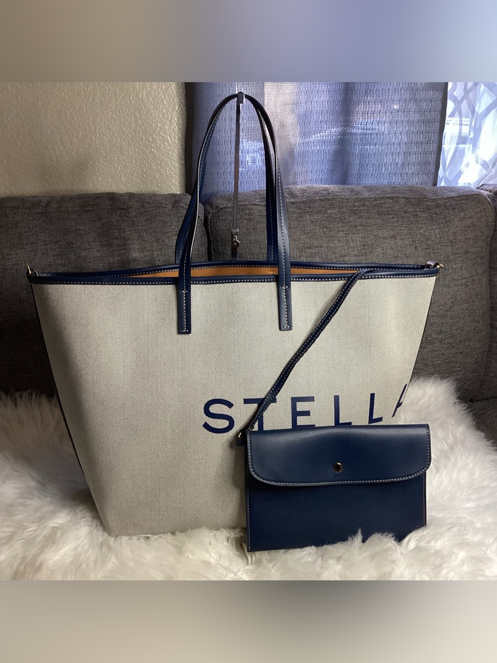 STELLA MCCARTNEY
Canvas/Faux Leather Logo Tote Bag